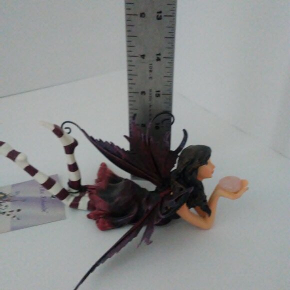 Dream Fairy Eolande w Metal Wings holding Rose Quartz Heart Germany READ - Picture 11 of 13